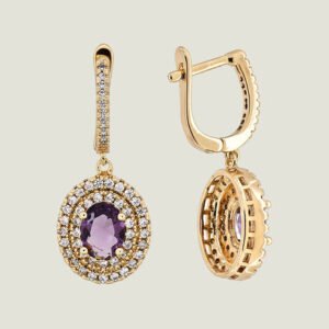 Gem Stone Drop Earing